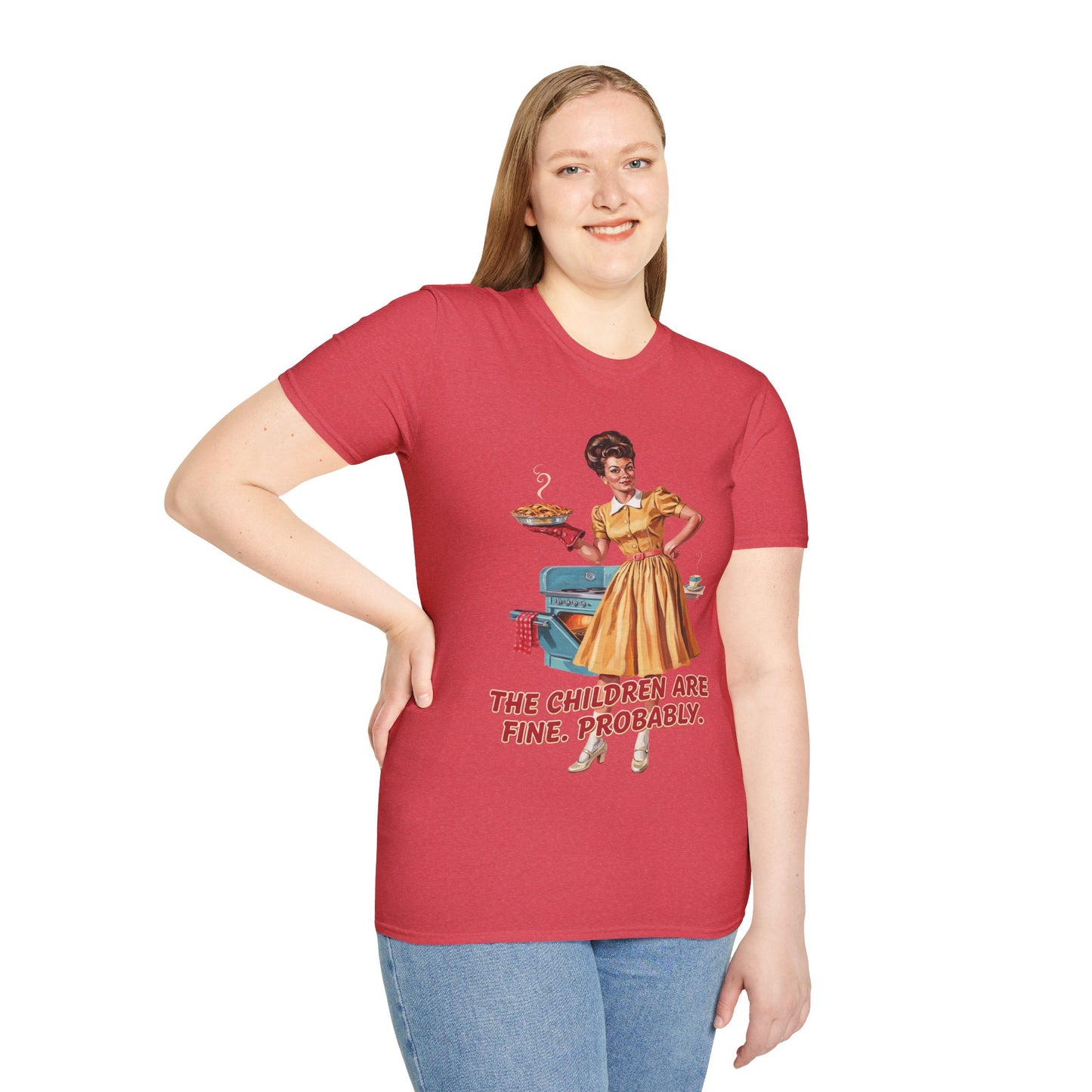 Funny Retro Mom T-Shirt | "The Children Are Fine, Probably" Vintage Housewife Graphic Tee