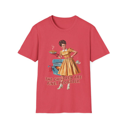 Funny Retro Mom T-Shirt | "The Children Are Fine, Probably" Vintage Housewife Graphic Tee