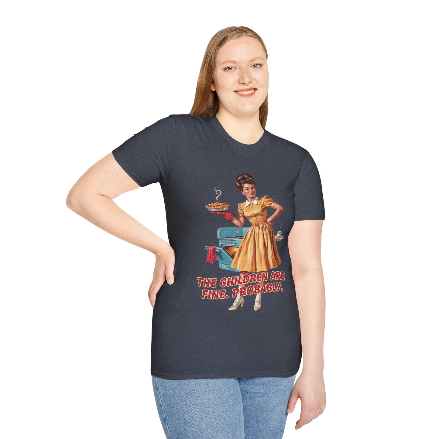 Funny Retro Mom T-Shirt | "The Children Are Fine, Probably" Vintage Housewife Graphic Tee