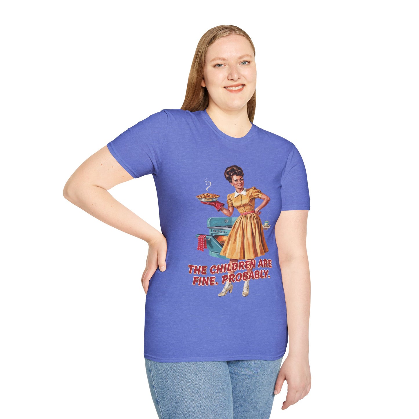 Funny Retro Mom T-Shirt | "The Children Are Fine, Probably" Vintage Housewife Graphic Tee