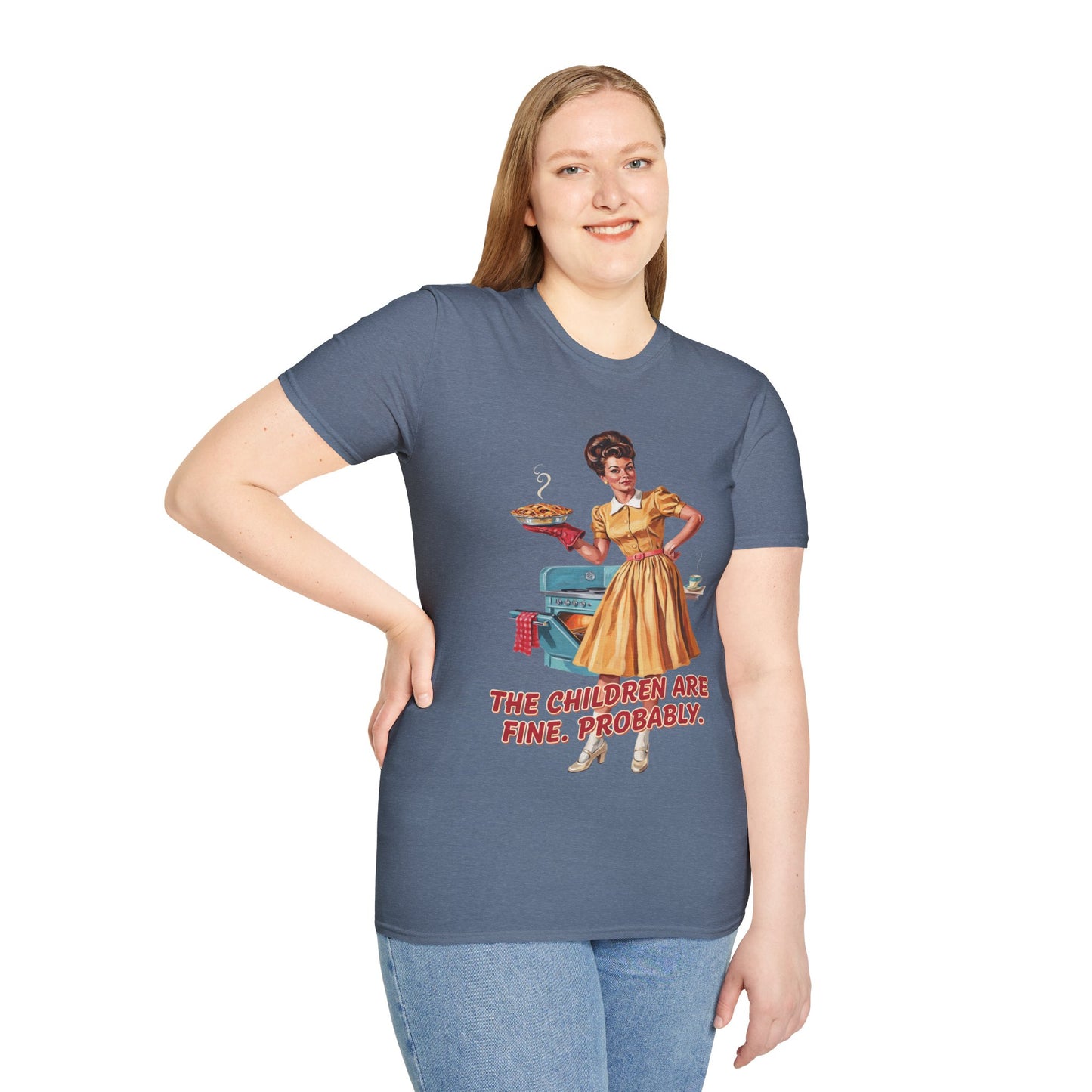Funny Retro Mom T-Shirt | "The Children Are Fine, Probably" Vintage Housewife Graphic Tee